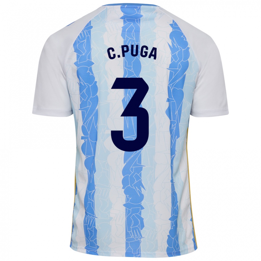 Niño Camiseta Carlos Puga #3 Blanco Azul 1ª Equipación 2024/25 La Camisa Perú