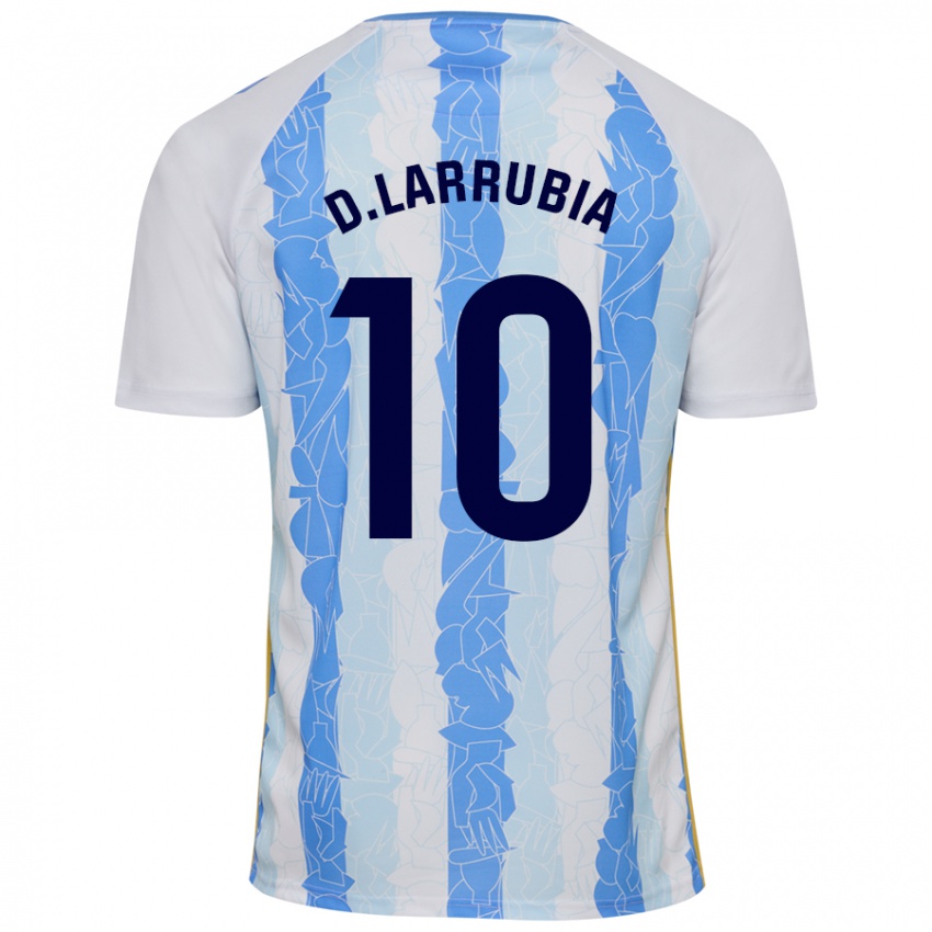 Niño Camiseta David Larrubia #10 Blanco Azul 1ª Equipación 2024/25 La Camisa Perú