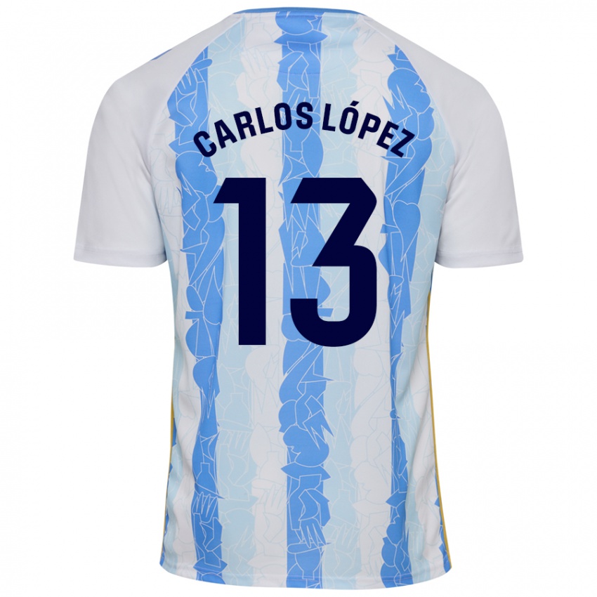 Niño Camiseta Carlos López #13 Blanco Azul 1ª Equipación 2024/25 La Camisa Perú