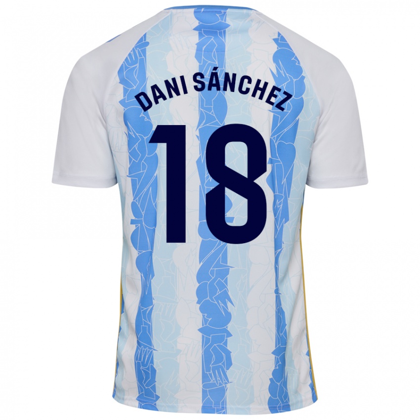 Niño Camiseta Dani Sánchez #18 Blanco Azul 1ª Equipación 2024/25 La Camisa Perú