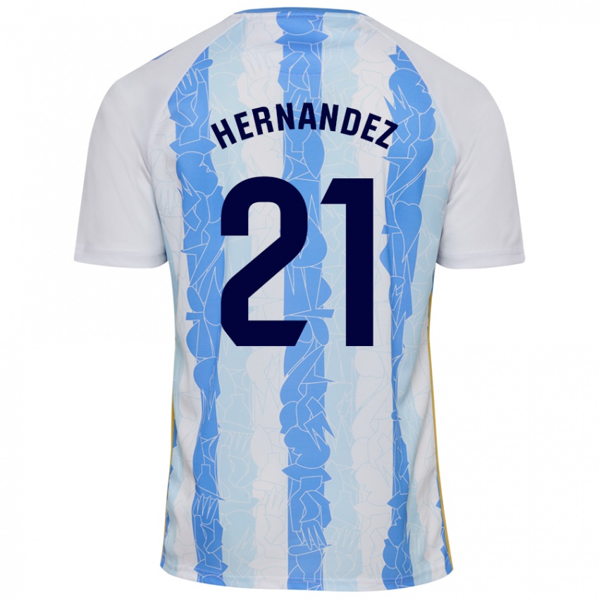 Niño Camiseta Juan Hernández #21 Blanco Azul 1ª Equipación 2024/25 La Camisa Perú