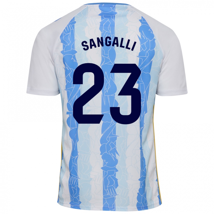 Niño Camiseta Luca Sangalli #23 Blanco Azul 1ª Equipación 2024/25 La Camisa Perú