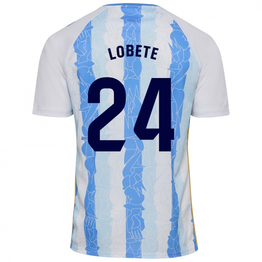 Niño Camiseta Julen Lobete #24 Blanco Azul 1ª Equipación 2024/25 La Camisa Perú