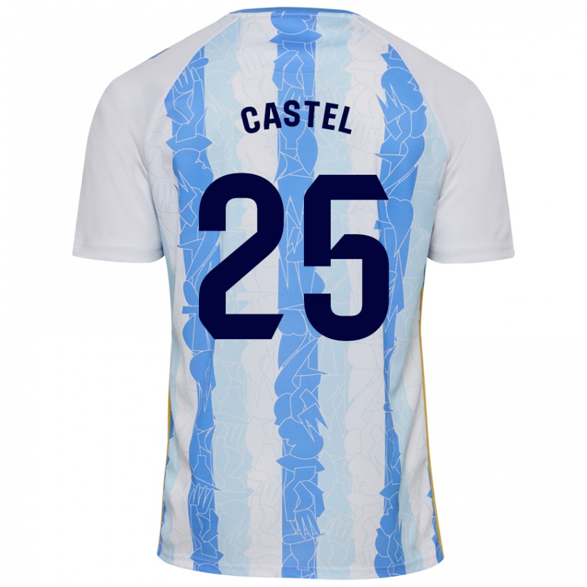 Niño Camiseta Sergio Castel #25 Blanco Azul 1ª Equipación 2024/25 La Camisa Perú