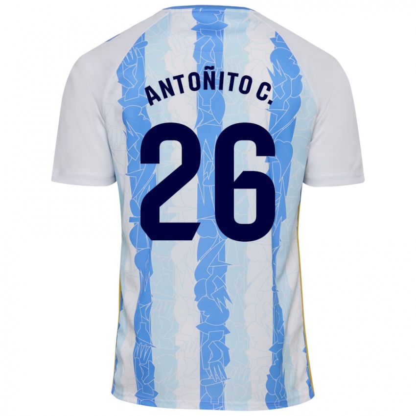 Niño Camiseta Antonio Cordero #26 Blanco Azul 1ª Equipación 2024/25 La Camisa Perú