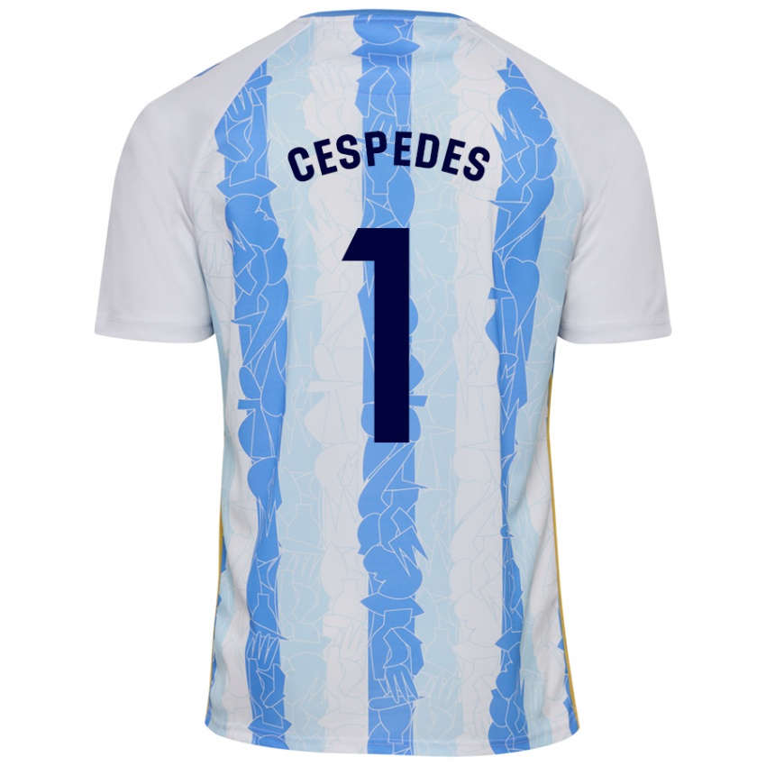 Niño Camiseta Andrés Céspedes #1 Blanco Azul 1ª Equipación 2024/25 La Camisa Perú