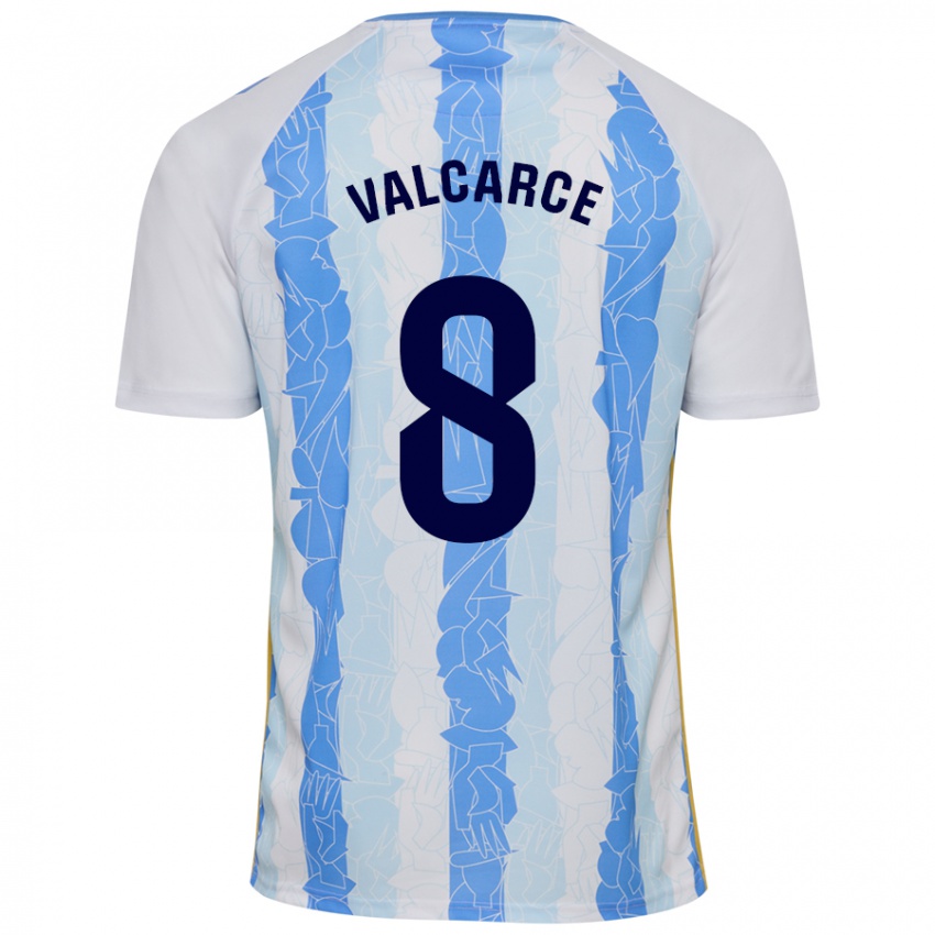 Niño Camiseta Alejandro Valcarce #8 Blanco Azul 1ª Equipación 2024/25 La Camisa Perú