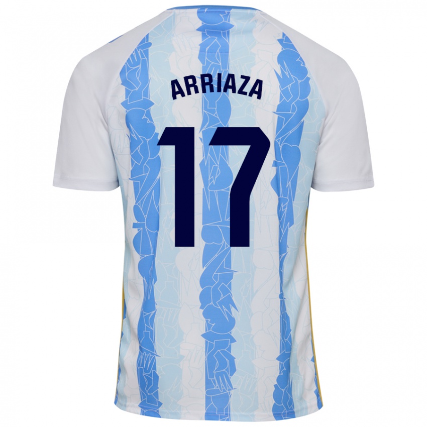 Niño Camiseta Pablo Arriaza #17 Blanco Azul 1ª Equipación 2024/25 La Camisa Perú