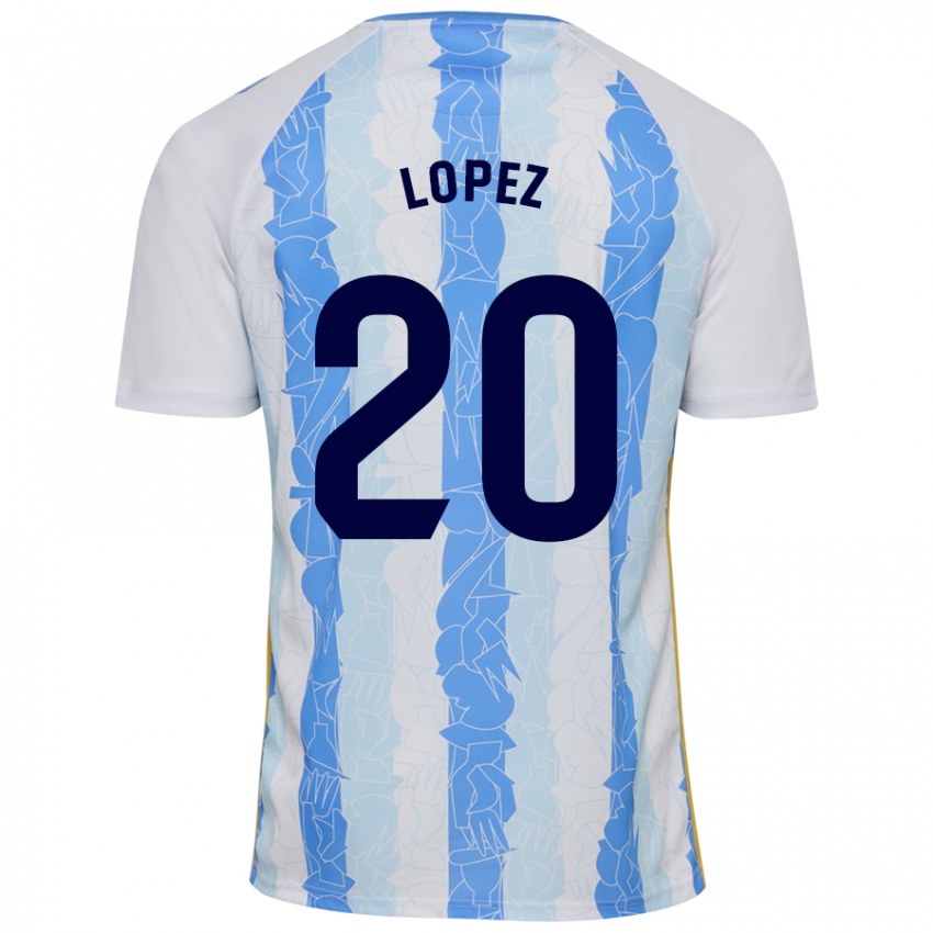 Niño Camiseta Adri López #20 Blanco Azul 1ª Equipación 2024/25 La Camisa Perú