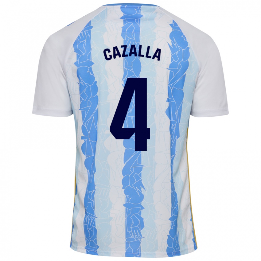 Niño Camiseta Marta Cazalla #4 Blanco Azul 1ª Equipación 2024/25 La Camisa Perú