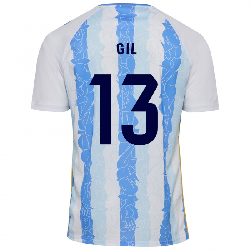 Niño Camiseta Noelia Gil #13 Blanco Azul 1ª Equipación 2024/25 La Camisa Perú