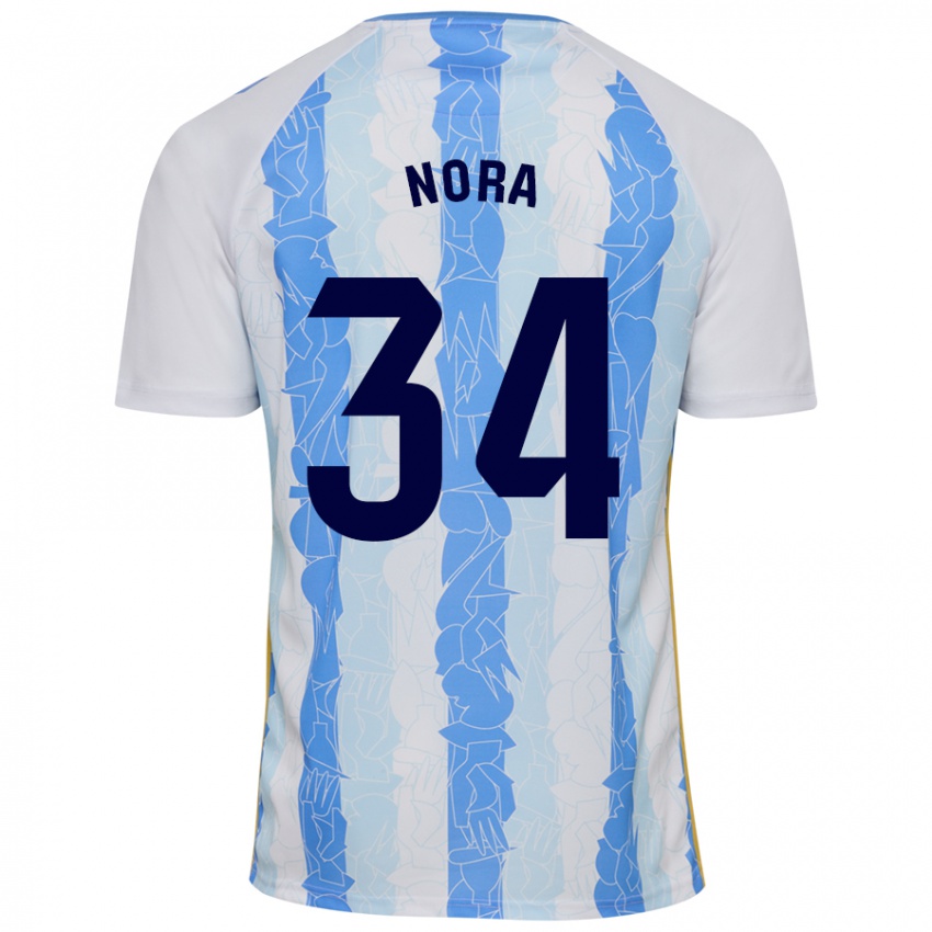 Niño Camiseta Nora #34 Blanco Azul 1ª Equipación 2024/25 La Camisa Perú