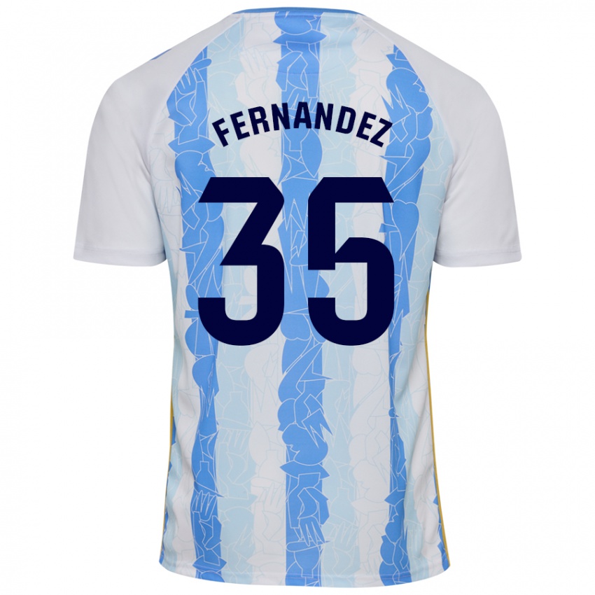 Niño Camiseta Inés Fernández #35 Blanco Azul 1ª Equipación 2024/25 La Camisa Perú