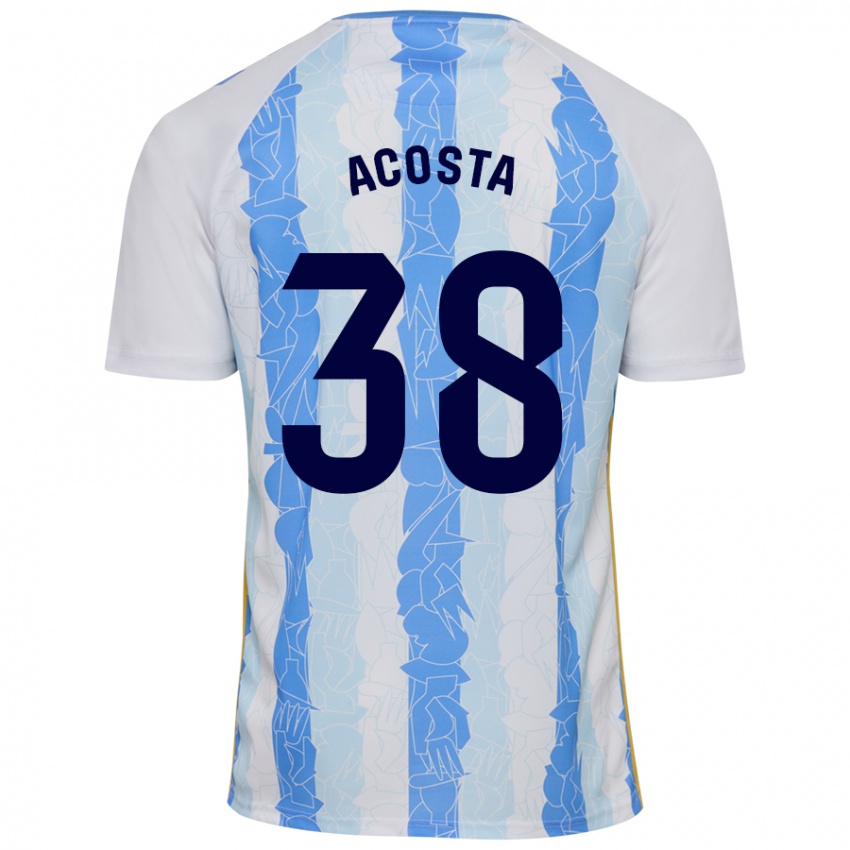 Niño Camiseta Judith Acosta #38 Blanco Azul 1ª Equipación 2024/25 La Camisa Perú