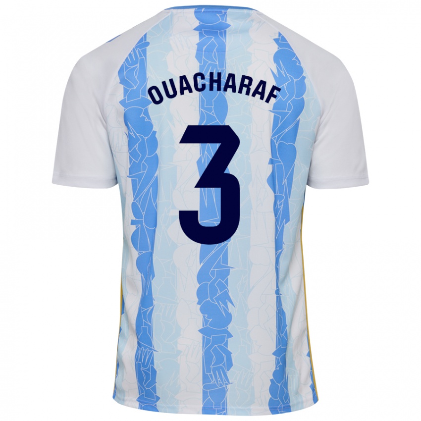 Niño Camiseta Bilal Ouacharaf #3 Blanco Azul 1ª Equipación 2024/25 La Camisa Perú