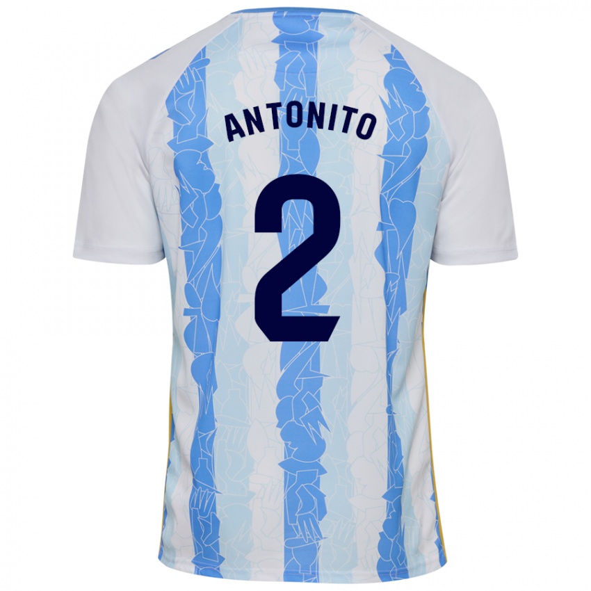 Niño Camiseta Antoñito #2 Blanco Azul 1ª Equipación 2024/25 La Camisa Perú