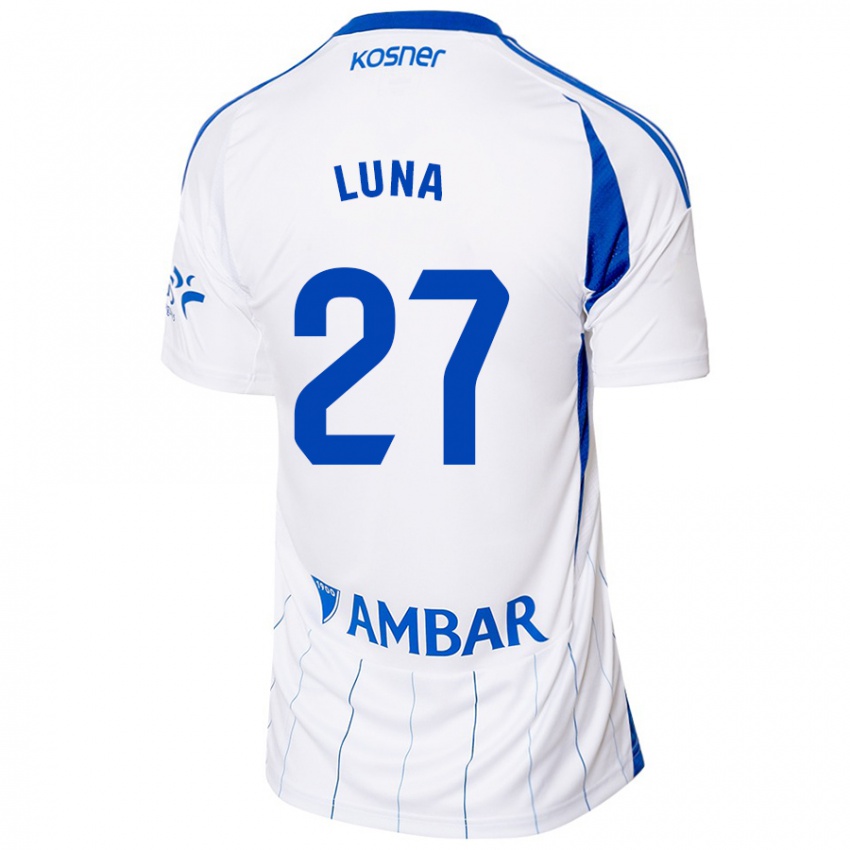 Niño Camiseta Marcos Luna #27 Rojo Blanco 1ª Equipación 2024/25 La Camisa Perú