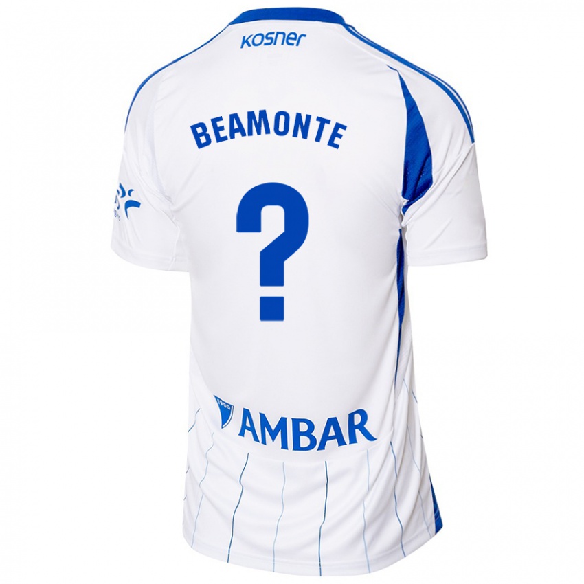 Niño Camiseta Adrián Beamonte #0 Rojo Blanco 1ª Equipación 2024/25 La Camisa Perú