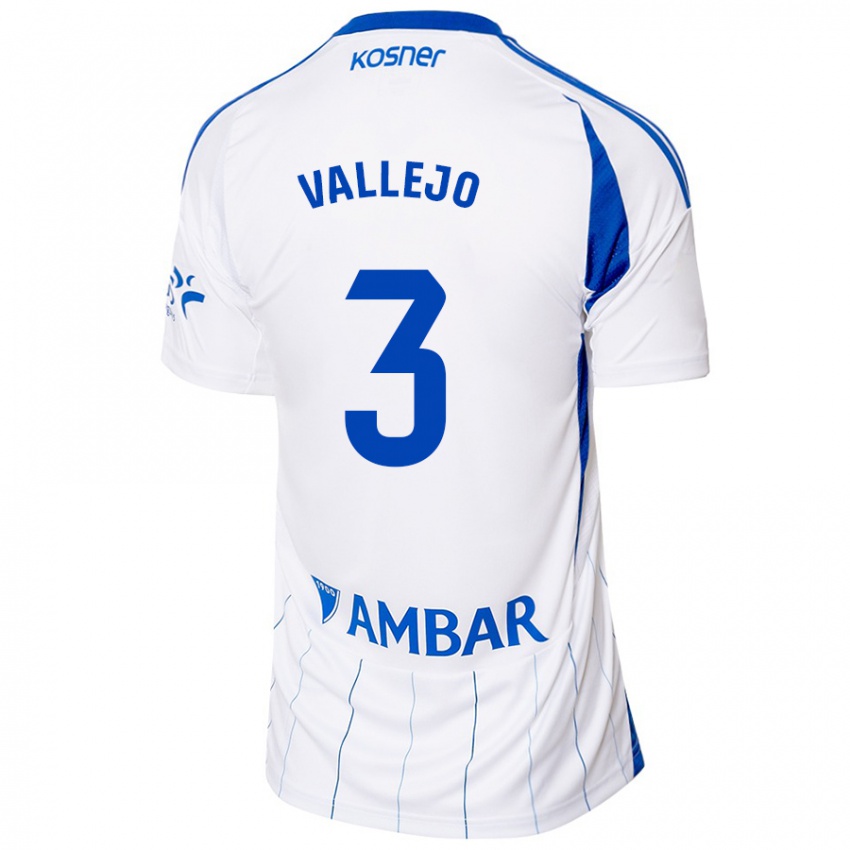 Niño Camiseta Jaime Vallejo #3 Rojo Blanco 1ª Equipación 2024/25 La Camisa Perú