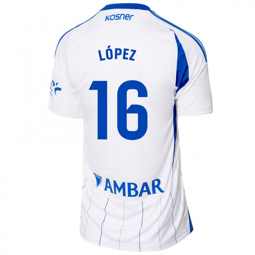 Niño Camiseta Juan López #16 Rojo Blanco 1ª Equipación 2024/25 La Camisa Perú