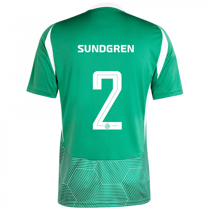 Niño Camiseta Daniel Sundgren #2 Verde Blanco 1ª Equipación 2024/25 La Camisa Perú