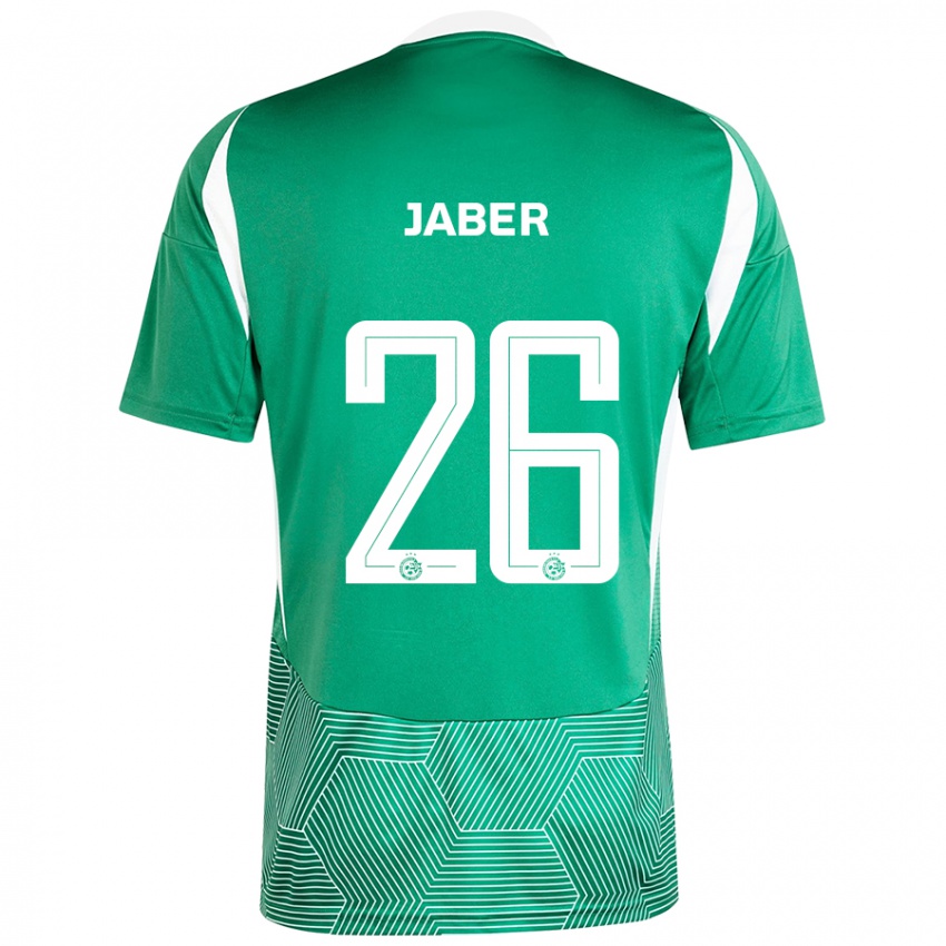 Niño Camiseta Mahmoud Jaber #26 Verde Blanco 1ª Equipación 2024/25 La Camisa Perú