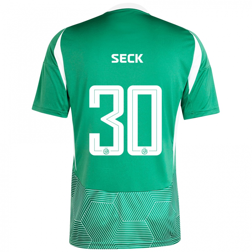 Niño Camiseta Abdoulaye Seck #30 Verde Blanco 1ª Equipación 2024/25 La Camisa Perú