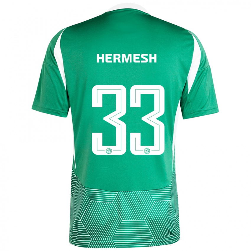 Niño Camiseta Liam Hermesh #33 Verde Blanco 1ª Equipación 2024/25 La Camisa Perú