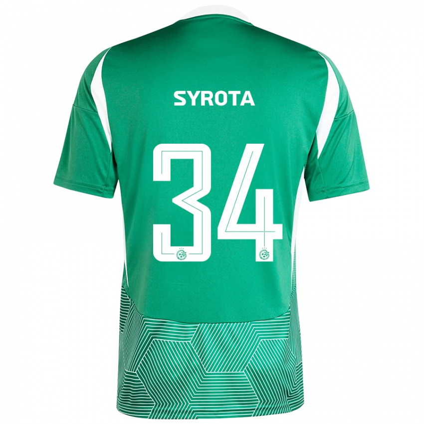 Niño Camiseta Oleksandr Syrota #34 Verde Blanco 1ª Equipación 2024/25 La Camisa Perú