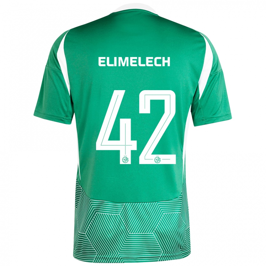 Niño Camiseta Roey Elimelech #42 Verde Blanco 1ª Equipación 2024/25 La Camisa Perú