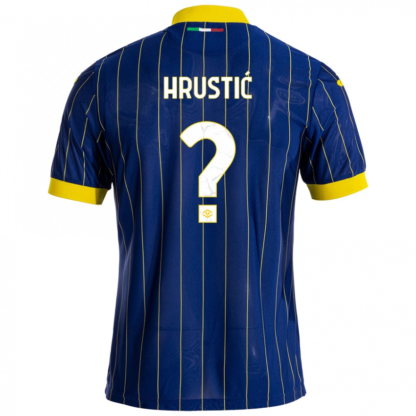 Niño Camiseta Ajdin Hrustić #0 Azul Amarillo 1ª Equipación 2024/25 La Camisa Perú