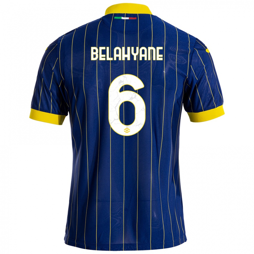 Niño Camiseta Reda Belahyane #6 Azul Amarillo 1ª Equipación 2024/25 La Camisa Perú