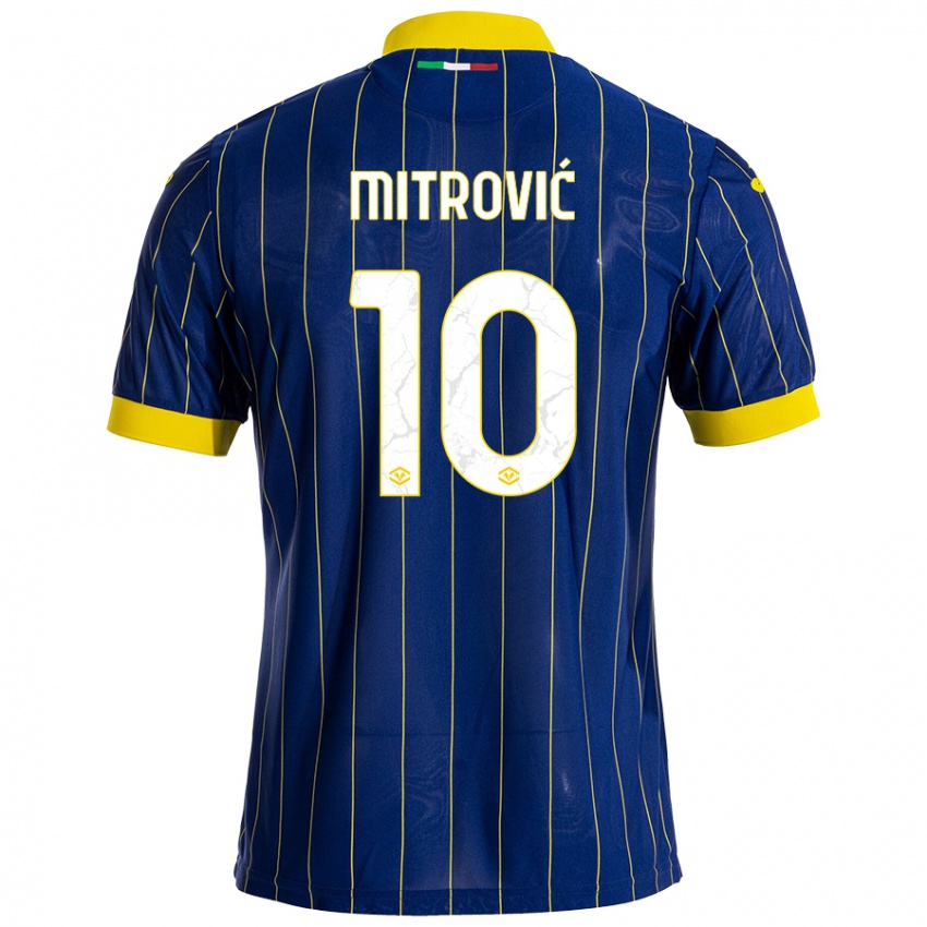 Niño Camiseta Stefan Mitrović #10 Azul Amarillo 1ª Equipación 2024/25 La Camisa Perú