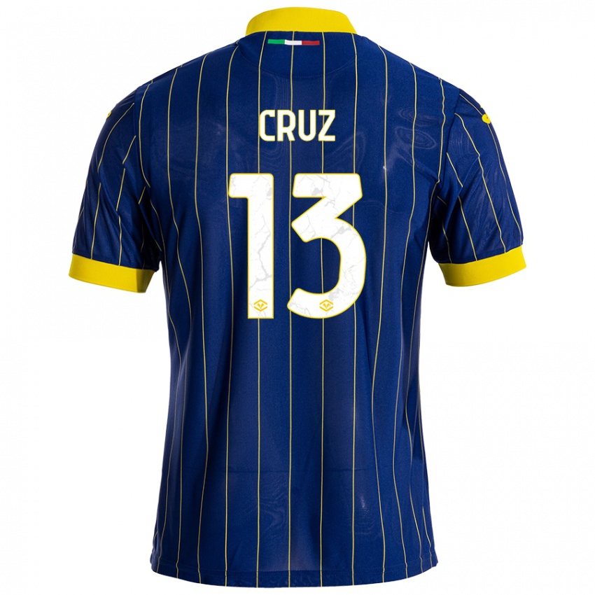 Niño Camiseta Juan Manuel Cruz #13 Azul Amarillo 1ª Equipación 2024/25 La Camisa Perú