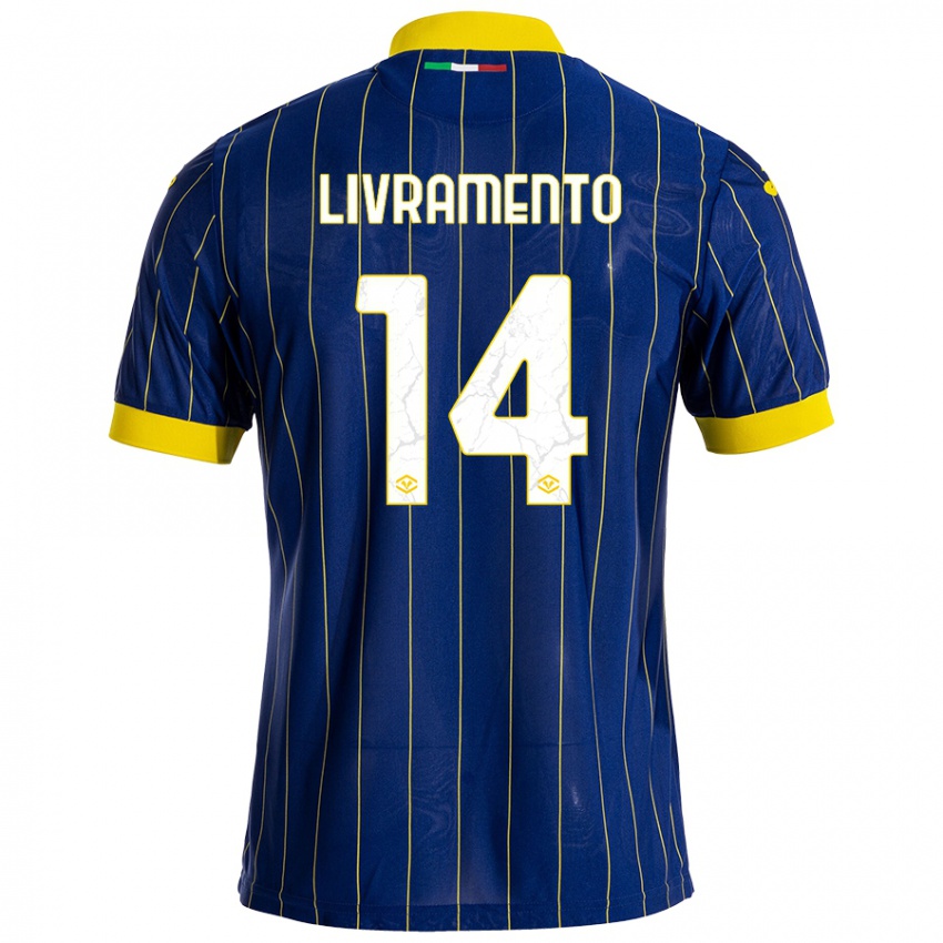 Niño Camiseta Dailon Rocha Livramento #14 Azul Amarillo 1ª Equipación 2024/25 La Camisa Perú