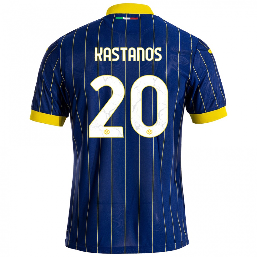 Niño Camiseta Grigoris Kastanos #20 Azul Amarillo 1ª Equipación 2024/25 La Camisa Perú