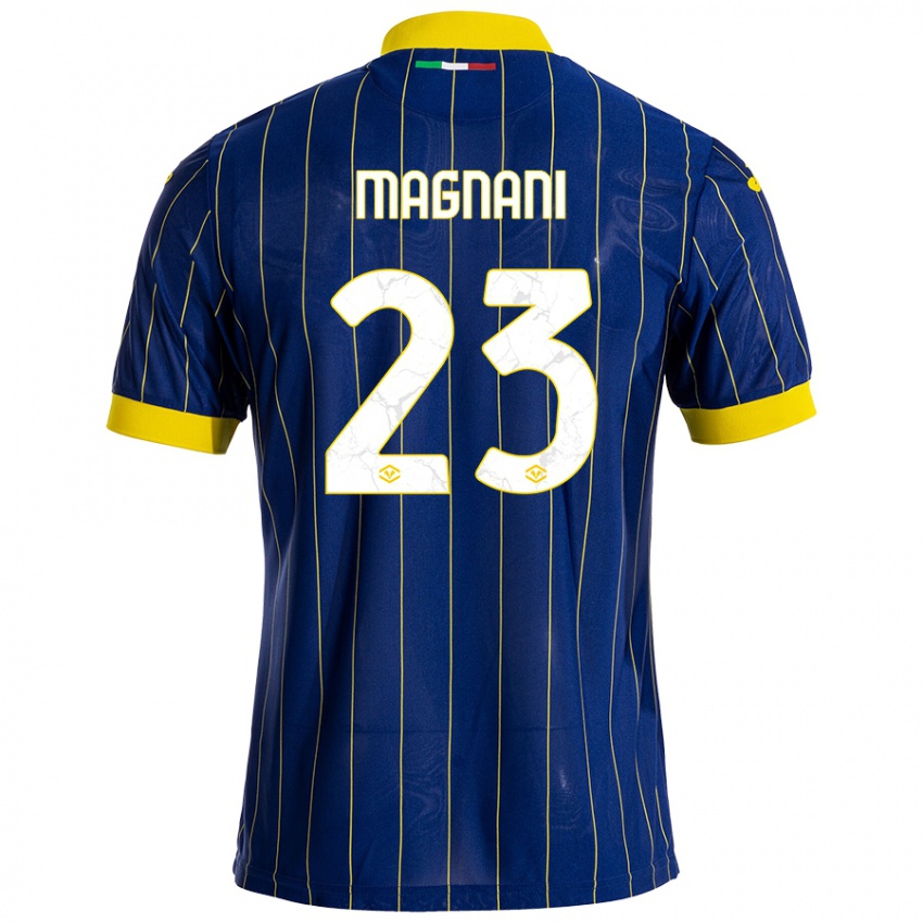 Niño Camiseta Giangiacomo Magnani #23 Azul Amarillo 1ª Equipación 2024/25 La Camisa Perú