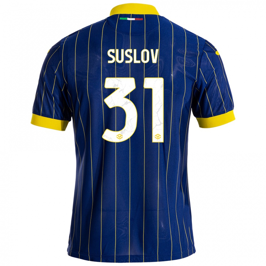 Niño Camiseta Tomas Suslov #31 Azul Amarillo 1ª Equipación 2024/25 La Camisa Perú