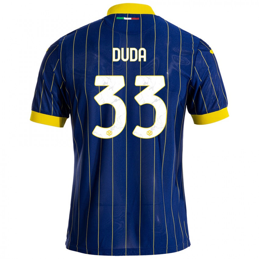 Niño Camiseta Ondrej Duda #33 Azul Amarillo 1ª Equipación 2024/25 La Camisa Perú