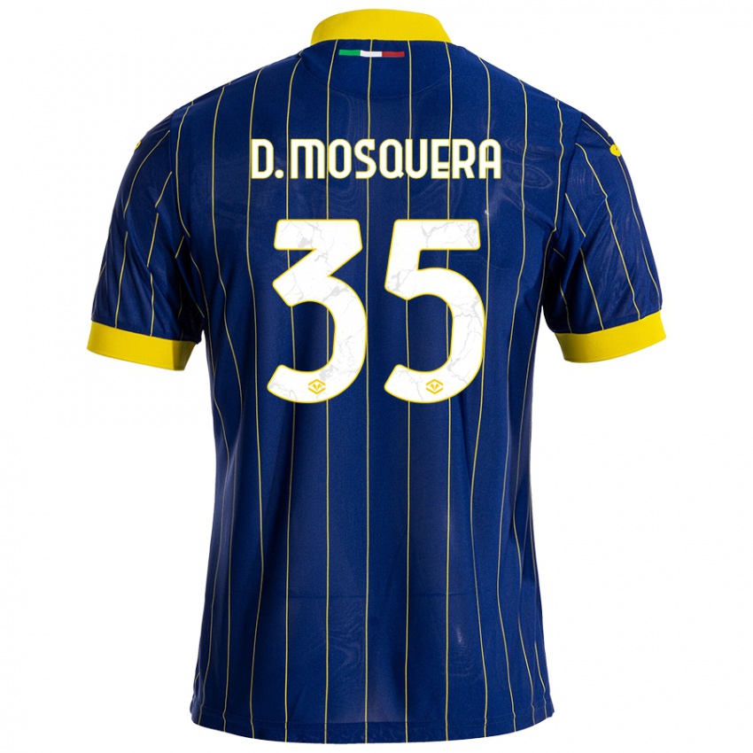 Niño Camiseta Daniel Mosquera #35 Azul Amarillo 1ª Equipación 2024/25 La Camisa Perú