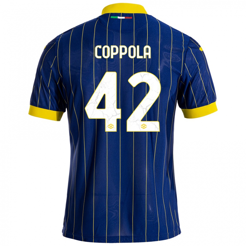 Niño Camiseta Diego Coppola #42 Azul Amarillo 1ª Equipación 2024/25 La Camisa Perú