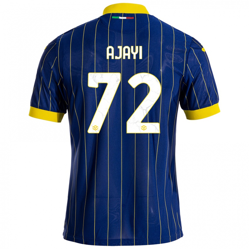 Niño Camiseta Junior Ajayi #72 Azul Amarillo 1ª Equipación 2024/25 La Camisa Perú