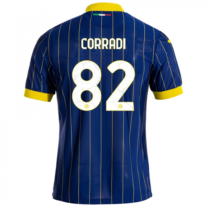 Niño Camiseta Christian Corradi #82 Azul Amarillo 1ª Equipación 2024/25 La Camisa Perú