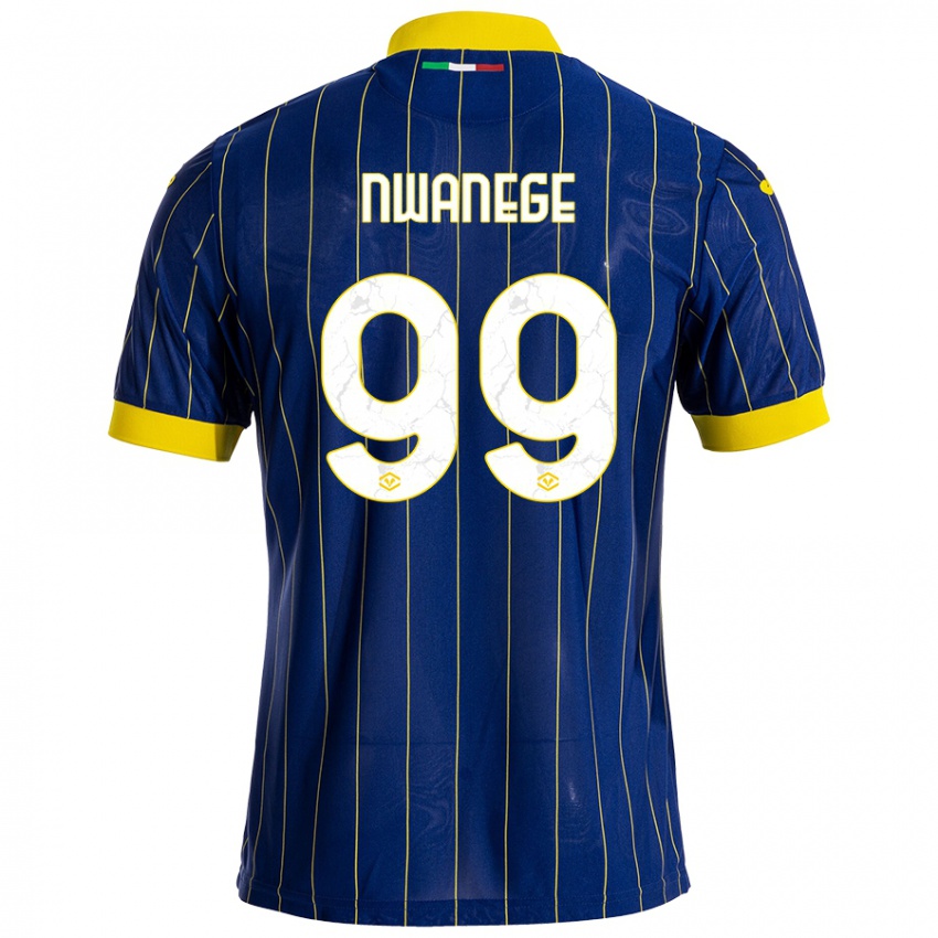 Niño Camiseta Karlson Nwanege #99 Azul Amarillo 1ª Equipación 2024/25 La Camisa Perú