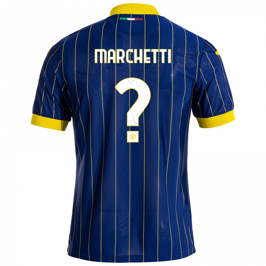 Niño Camiseta Nicolò Marchetti #0 Azul Amarillo 1ª Equipación 2024/25 La Camisa Perú