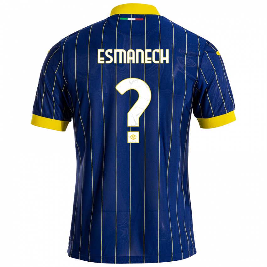 Niño Camiseta Inigo Esmanech #0 Azul Amarillo 1ª Equipación 2024/25 La Camisa Perú