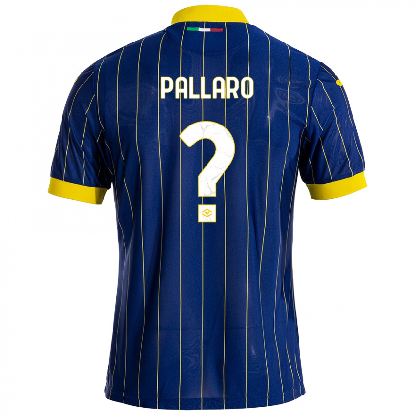 Niño Camiseta Alessandro Pallaro #0 Azul Amarillo 1ª Equipación 2024/25 La Camisa Perú