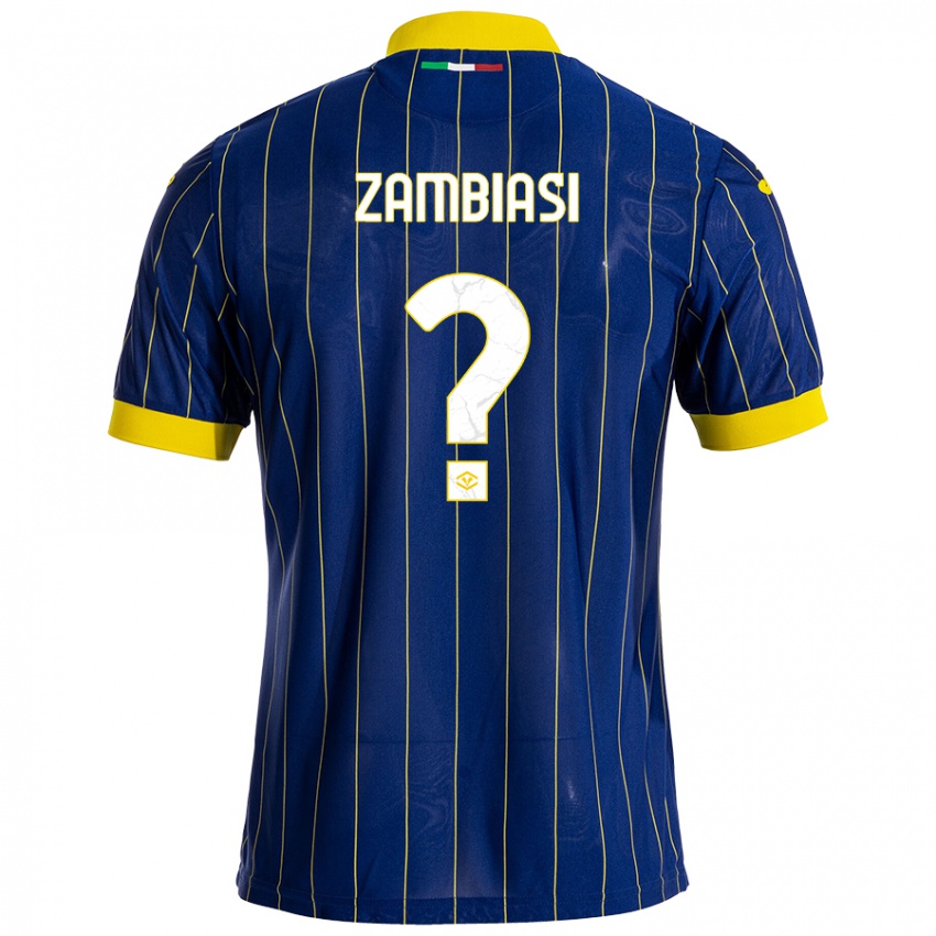 Niño Camiseta Yonas Zambiasi #0 Azul Amarillo 1ª Equipación 2024/25 La Camisa Perú