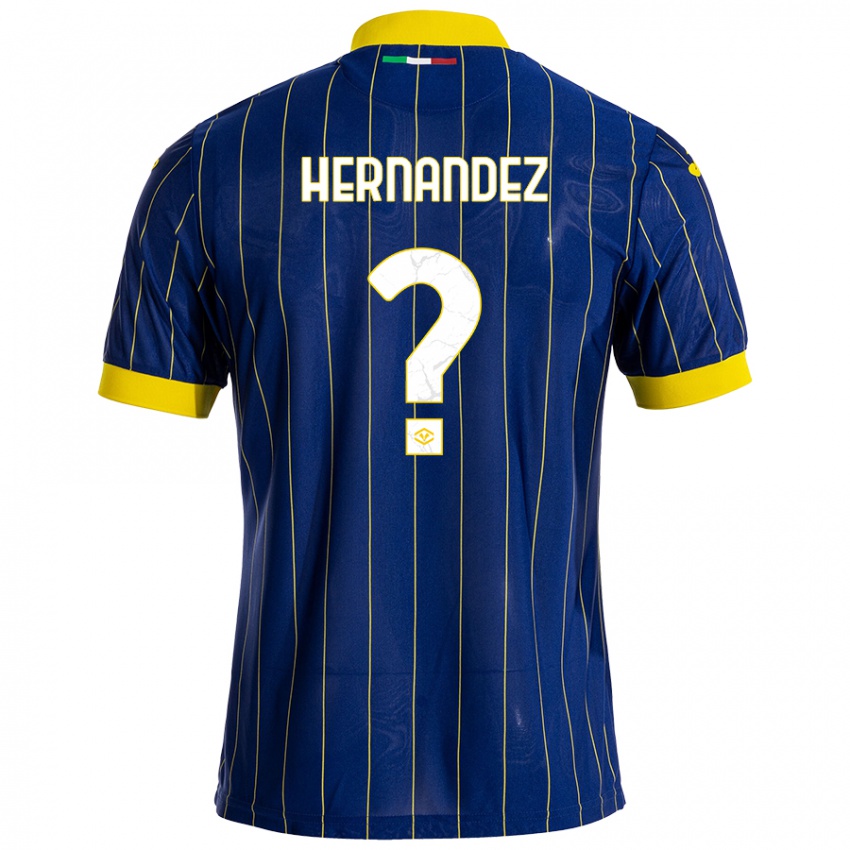 Niño Camiseta Joaquin Hernandez #0 Azul Amarillo 1ª Equipación 2024/25 La Camisa Perú