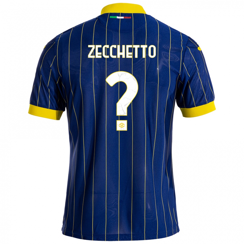 Niño Camiseta Leonardo Zecchetto #0 Azul Amarillo 1ª Equipación 2024/25 La Camisa Perú